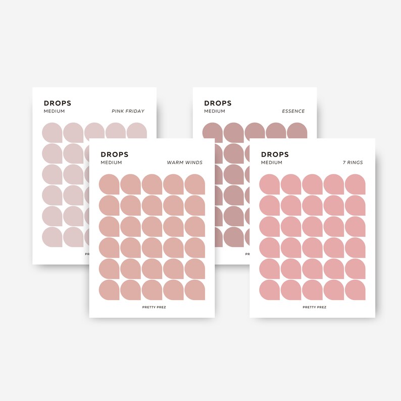 MEDIUM Drop Stickers | Transparent | Minimal Sticker Sheets ...