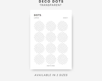 Deco Dot Stickers | Wavy | Mini, Medium, Large | Minimal Sticker Sheets | Functional Planner Stickers | Minimal Planner Stickers