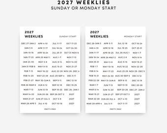 2027 Weekly Stickers | Transparent | Functional Planner Stickers | Minimal Planner