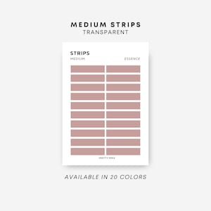 MEDIUM Strip Stickers | Transparent | Minimal Sticker Sheets | Functional Planner Stickers | Minimal Planner Stickers