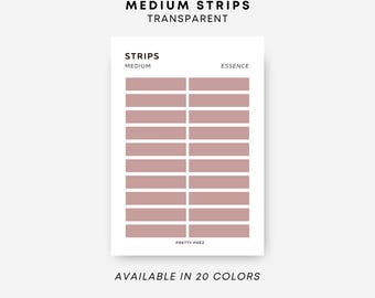 MEDIUM Strip Stickers | Transparent | Minimal Sticker Sheets | Functional Planner Stickers | Minimal Planner Stickers