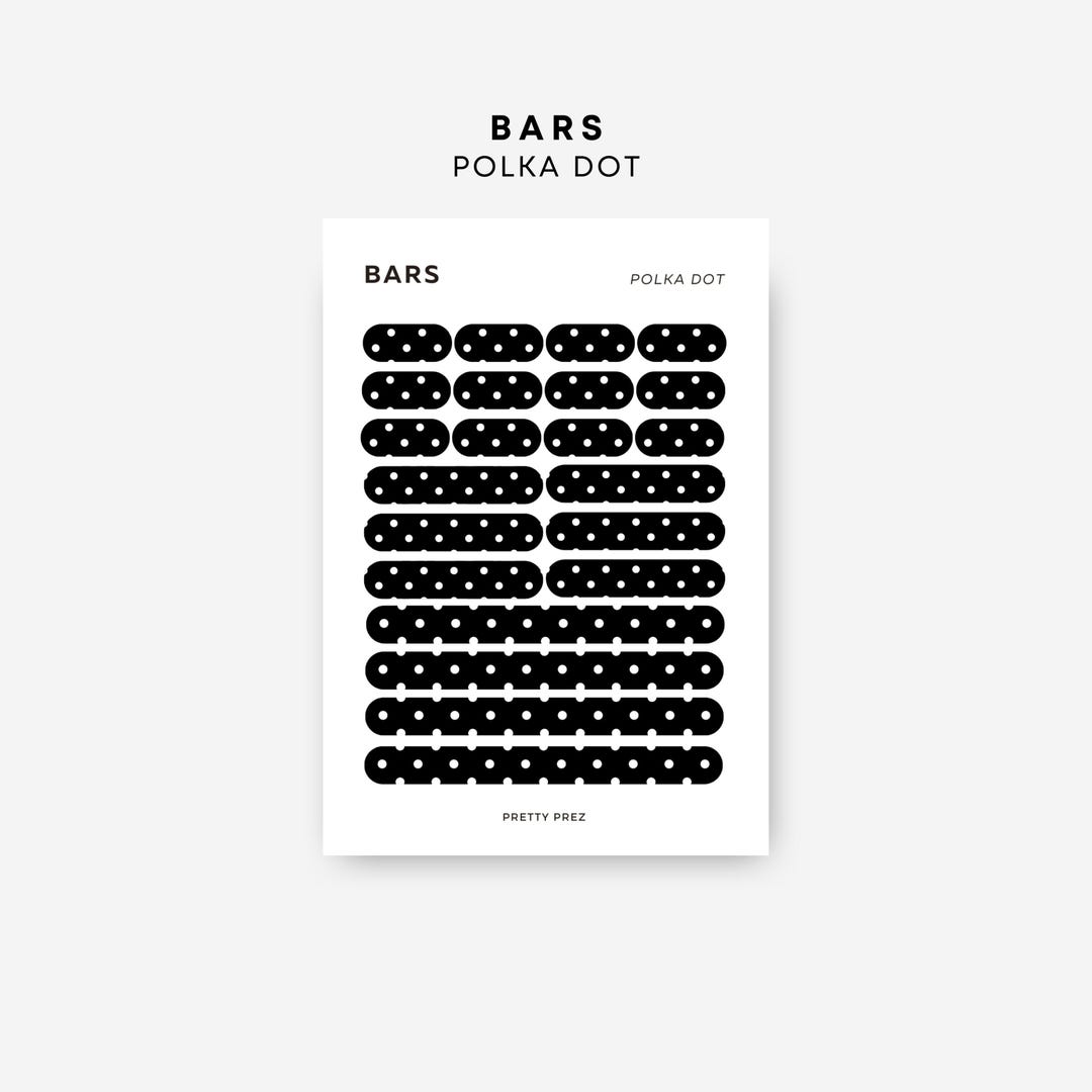 POLKA DOT Bar Stickers | Transparent | Minimal Sticker Sheets ...