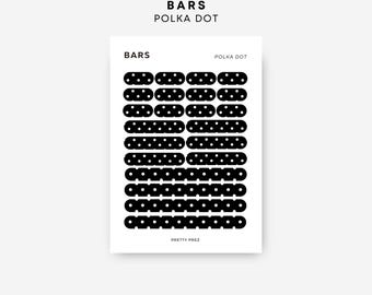 POLKA DOT Bar Stickers | Transparent | Minimal Sticker Sheets | Functional Planner Stickers | Minimal Planner Stickers