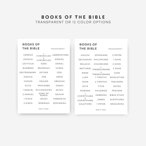 Books of the Bible Stickers | Transparent | Bible Study Planner Stickers | Bible Study Stickers