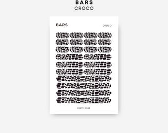 CROCO Bar Stickers | Transparent | Minimal Sticker Sheets | Functional Planner Stickers | Minimal Planner Stickers