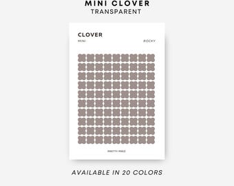 MINI Clover Stickers | Transparent | Minimal Sticker Sheets | Functional Planner Stickers | Minimal Planner Stickers