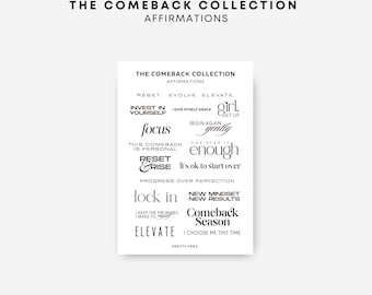 Affirmation Stickers | Minimal Planner Stickers | The Comeback Collection