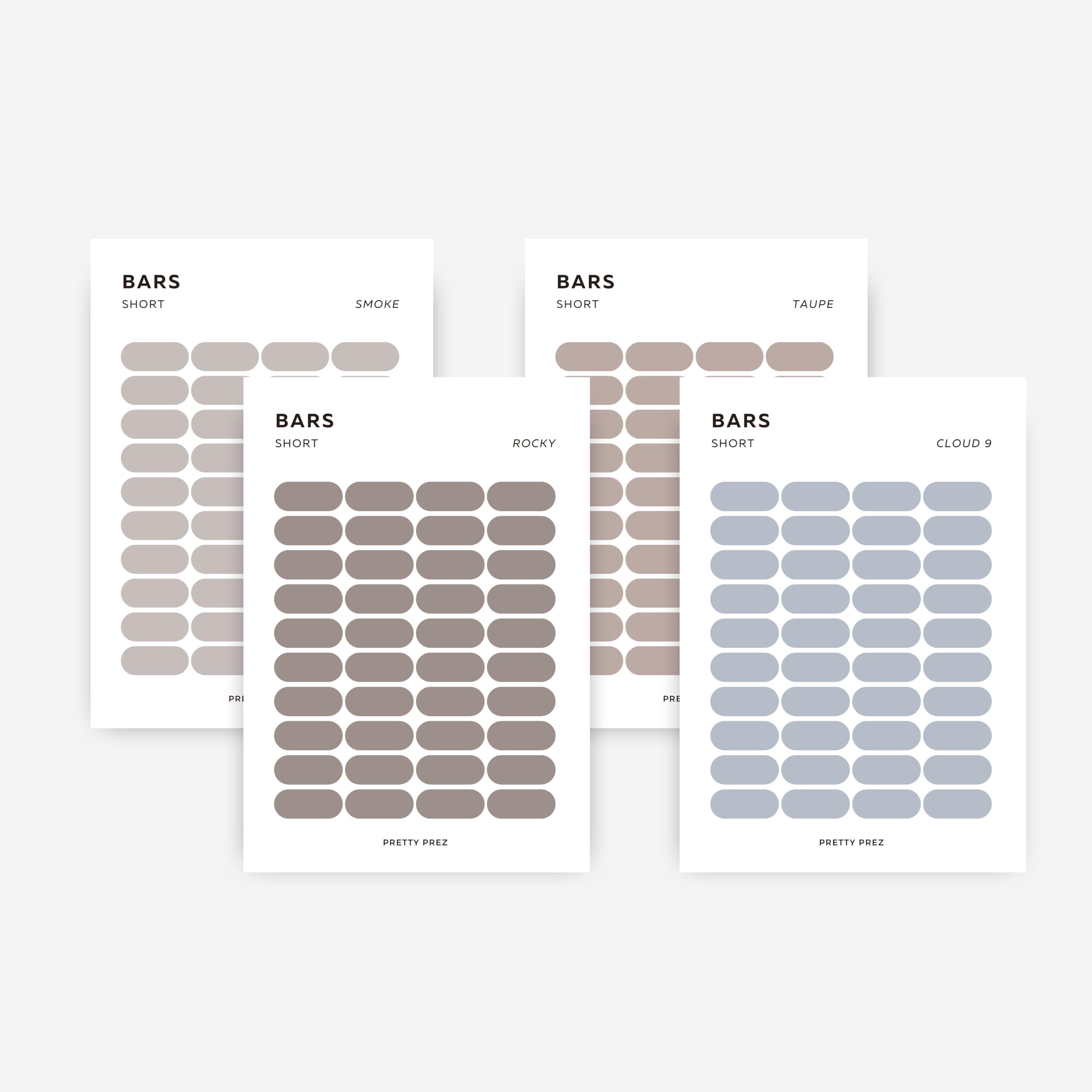 SHORT Bar Stickers | Transparent | Minimal Sticker Sheets | Functional ...