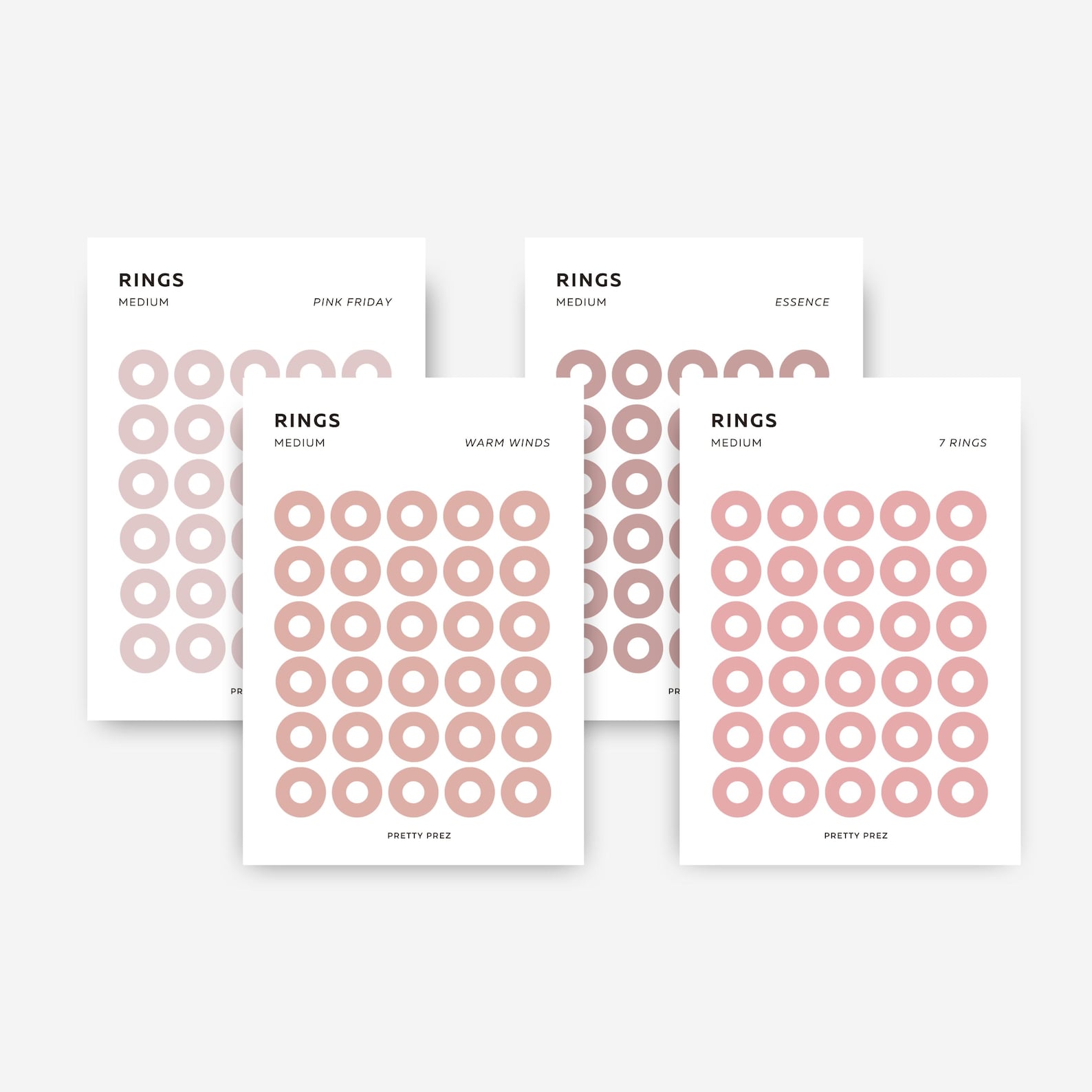 MEDIUM Ring Stickers | Transparent | Minimal Sticker Sheets ...