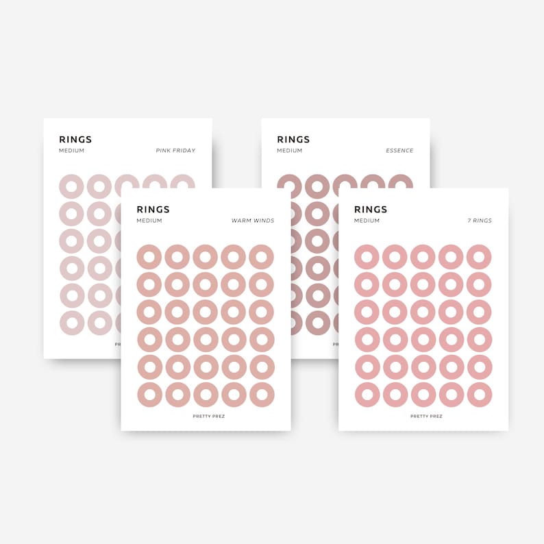Rings Sticker Set MEDIUM Ring Stickers | Transparent | Minimal Sticker Sheets ...
