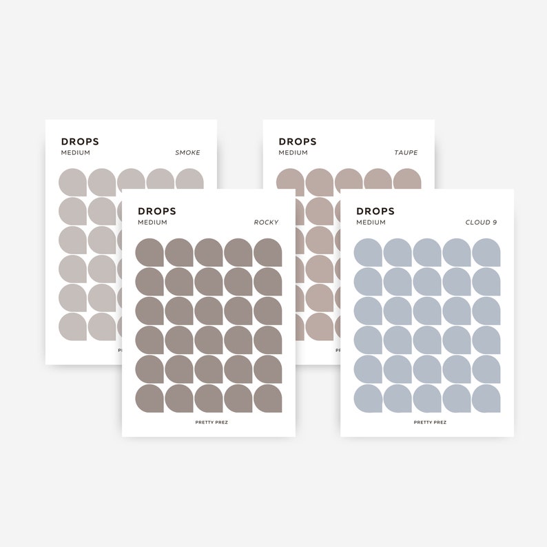 MEDIUM Drop Stickers | Transparent | Minimal Sticker Sheets ...
