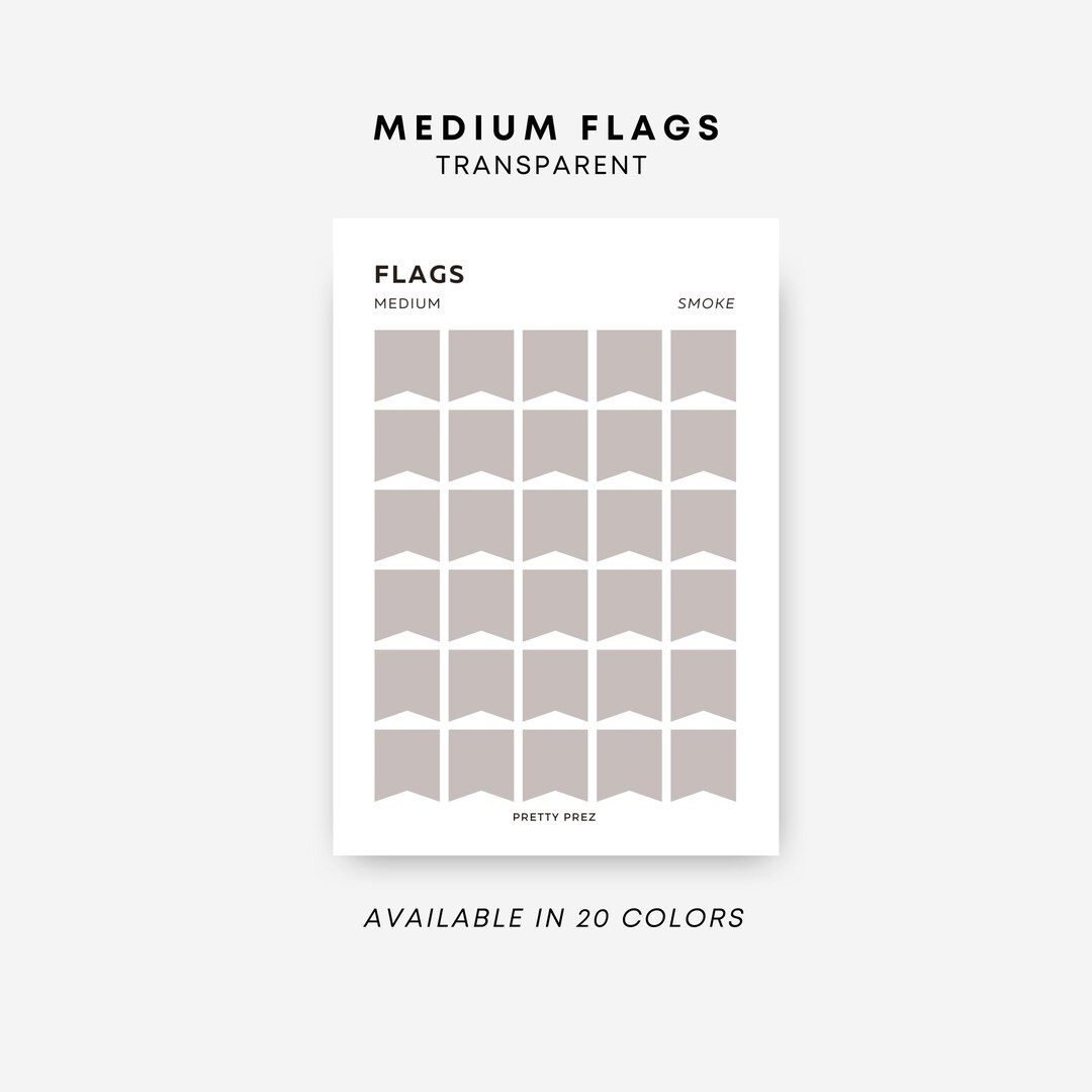 MEDIUM Flag Stickers | Transparent | Minimal Sticker Sheets ...
