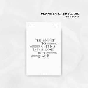The Secret Printable Planner Dashboard | Minimal Planner Dashboard | Dashboard Printable | Digital Download