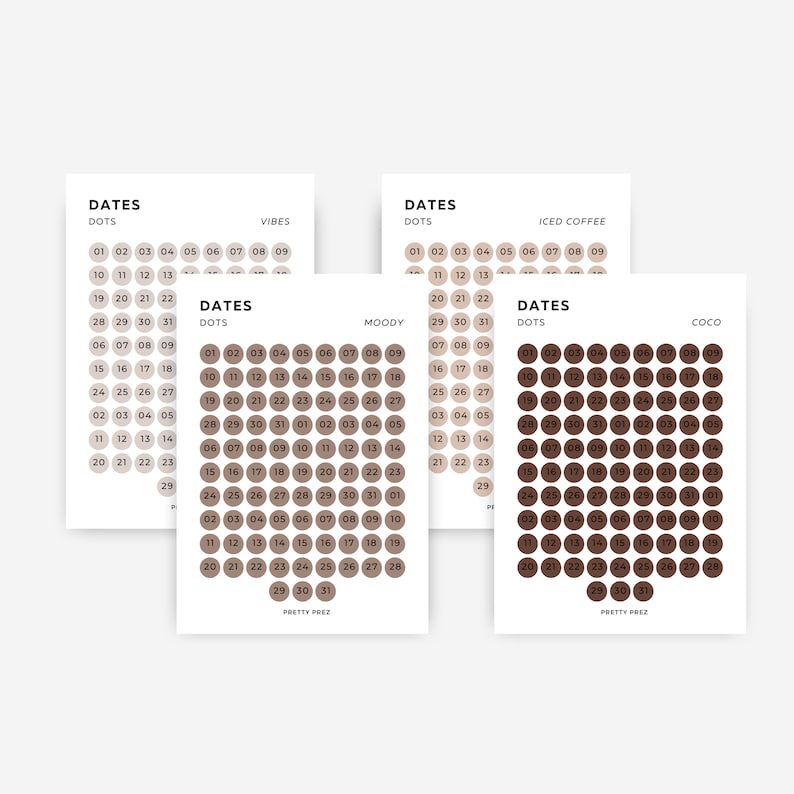 Date Dot Stickers | Circle Date Stickers | Transparent | Minimal ...