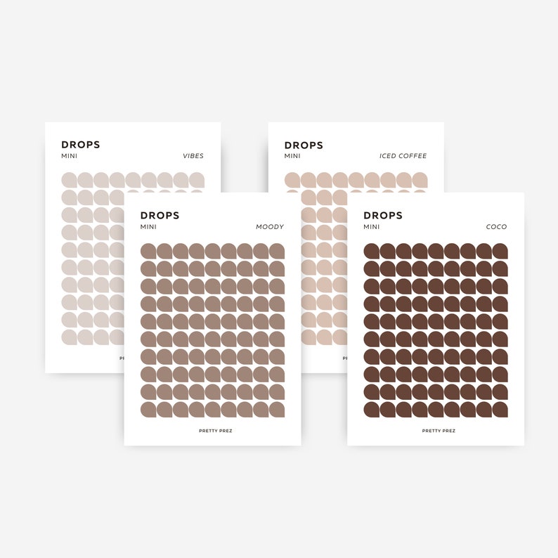 MINI Drop Stickers | Transparent | Minimal Sticker Sheets | Functional ...