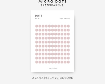 MICRO Dot Stickers | Transparent | Minimal Sticker Sheets | Functional Planner Stickers | Minimal Planner Stickers