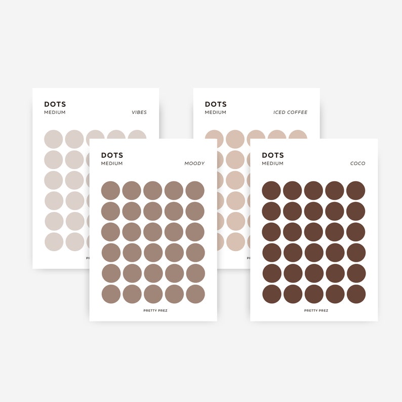 MEDIUM Dot Stickers | Transparent | Minimal Sticker Sheets | Functional ...