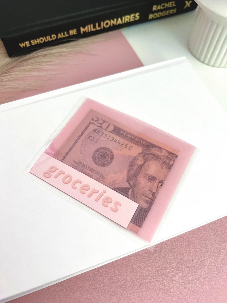 MINI Pink Vellum Laminated Cash Envelopes Customizable Etsy