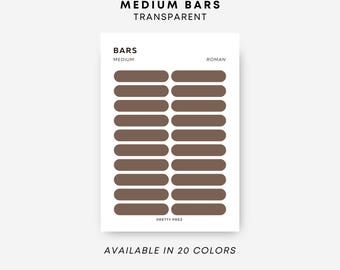 MEDIUM Bar Stickers | Transparent | Minimal Sticker Sheets | Functional Planner Stickers | Minimal Planner Stickers