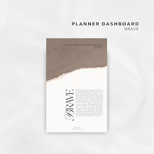 Brave Printable Planner Dashboard | Minimal Planner Dashboard | Dashboard Printable | Digital Download