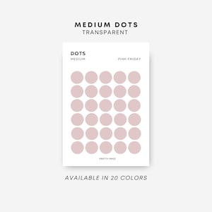 MEDIUM Dot Stickers | Transparent | Minimal Sticker Sheets | Functional Planner Stickers | Minimal Planner Stickers