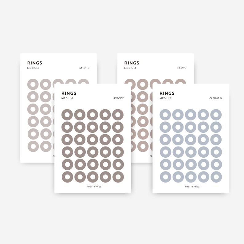 MEDIUM Ring Stickers | Transparent | Minimal Sticker Sheets ...