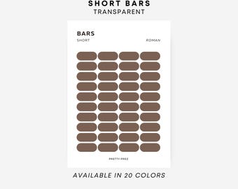 SHORT Bar Stickers | Transparent | Minimal Sticker Sheets | Functional Planner Stickers | Minimal Planner Stickers