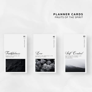 Tarjetas Planificadoras Imprimibles / Tarjetas de Diario / Frutos del Espíritu / Conjunto de 9 Tarjetas / Planificador Deco / Descarga Digital