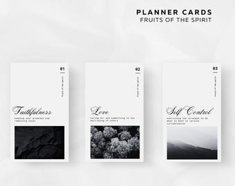 Fruits of the Spirit Planner Cards | Set of 9 | Digital Download