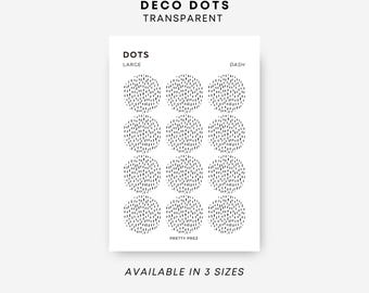 Deco Dot Stickers | Dash | Mini, Medium, Large | Minimal Sticker Sheets | Functional Planner Stickers | Minimal Planner Stickers