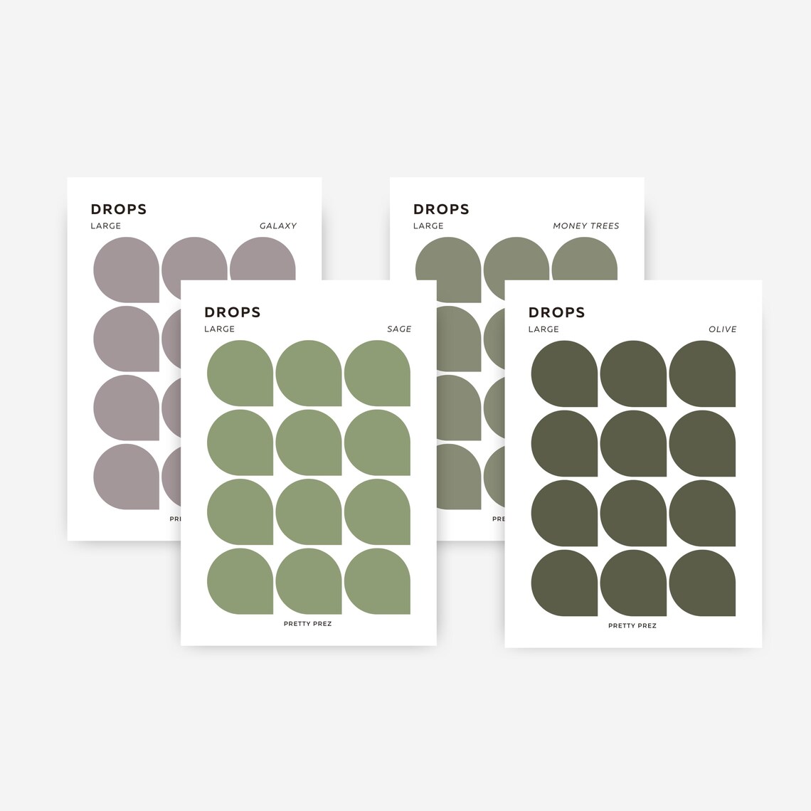 LARGE Drop Stickers | Transparent | Minimal Sticker Sheets | Functional ...