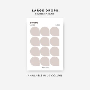 LARGE Drop Stickers | Transparent | Minimal Sticker Sheets | Functional Planner Stickers | Minimal Planner Stickers