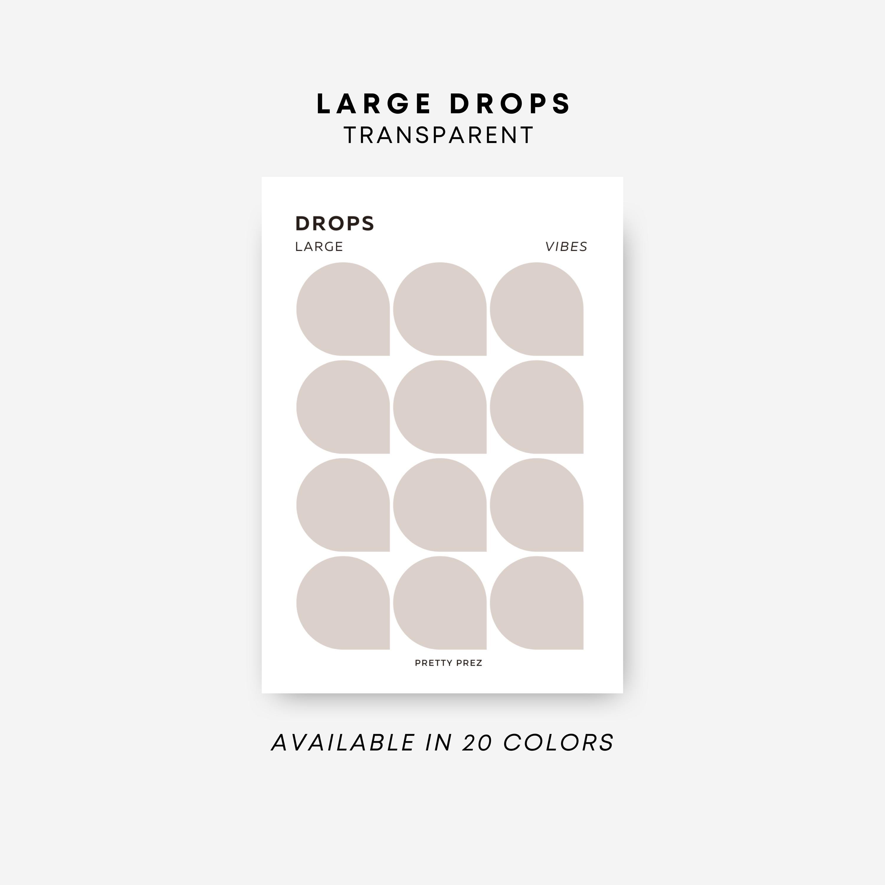 LARGE Drop Stickers | Transparent | Minimal Sticker Sheets | Functional ...
