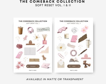 Soft Reset Deco Stickers | Aesthetic Journal Stickers | The Comeback Collection