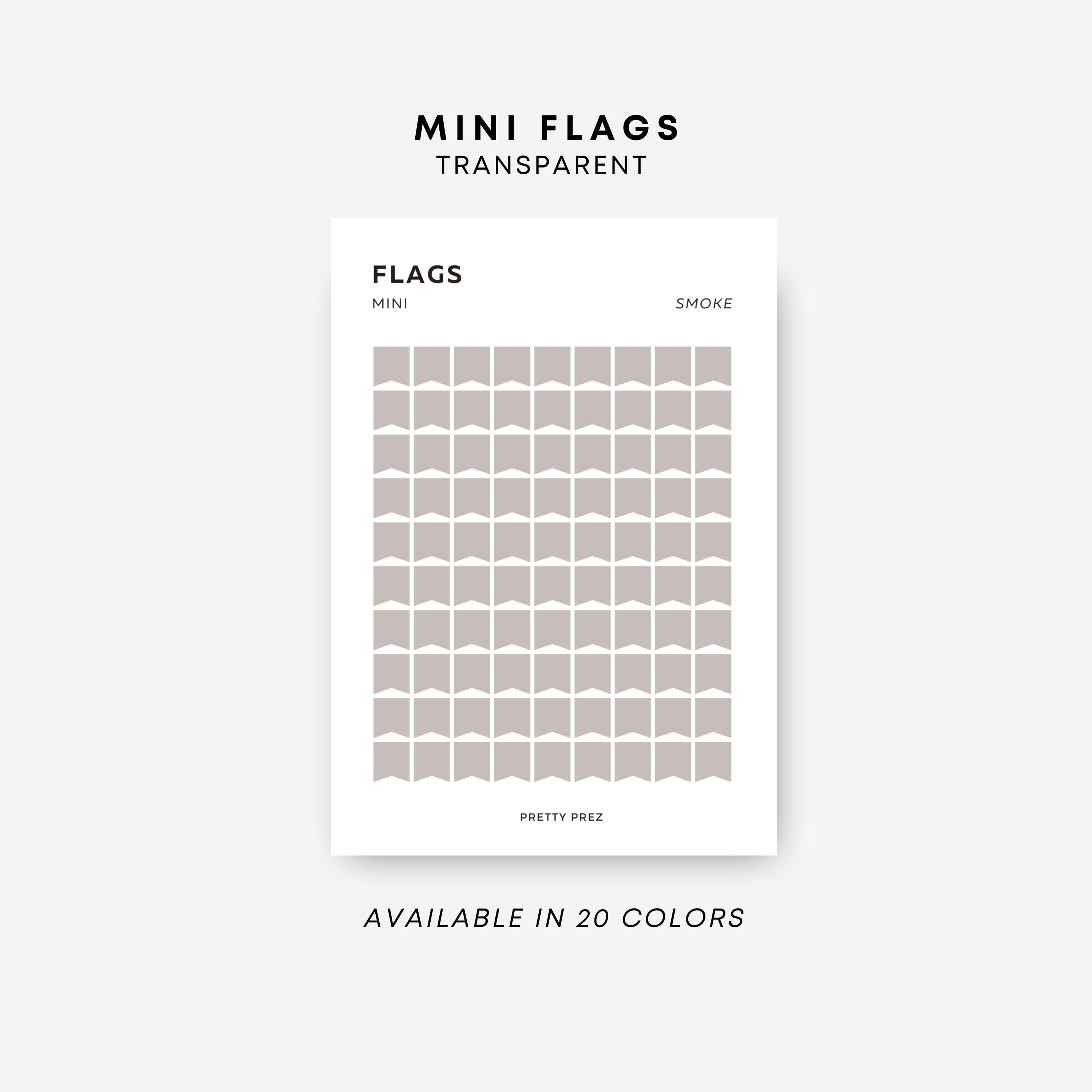 MINI Flag Stickers | Transparent | Minimal Sticker Sheets | Functional Planner Stickers | Minimal Planner Stickers