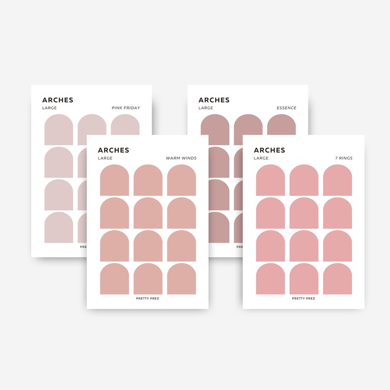LARGE Arch Stickers | Transparent | Minimal Sticker Sheets | Functional ...