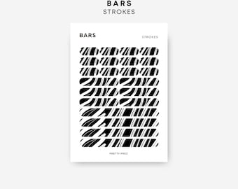 STROKES Bar Stickers | Transparent | Minimal Sticker Sheets | Functional Planner Stickers | Minimal Planner Stickers