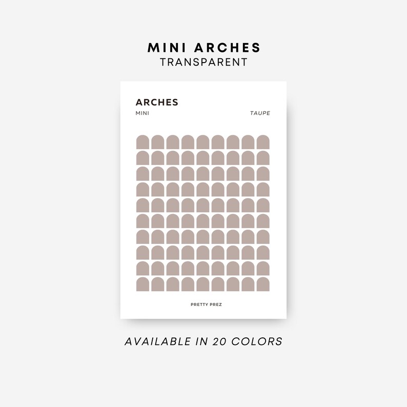 MINI Arch Stickers | Transparent | Minimal Sticker Sheets | Functional ...
