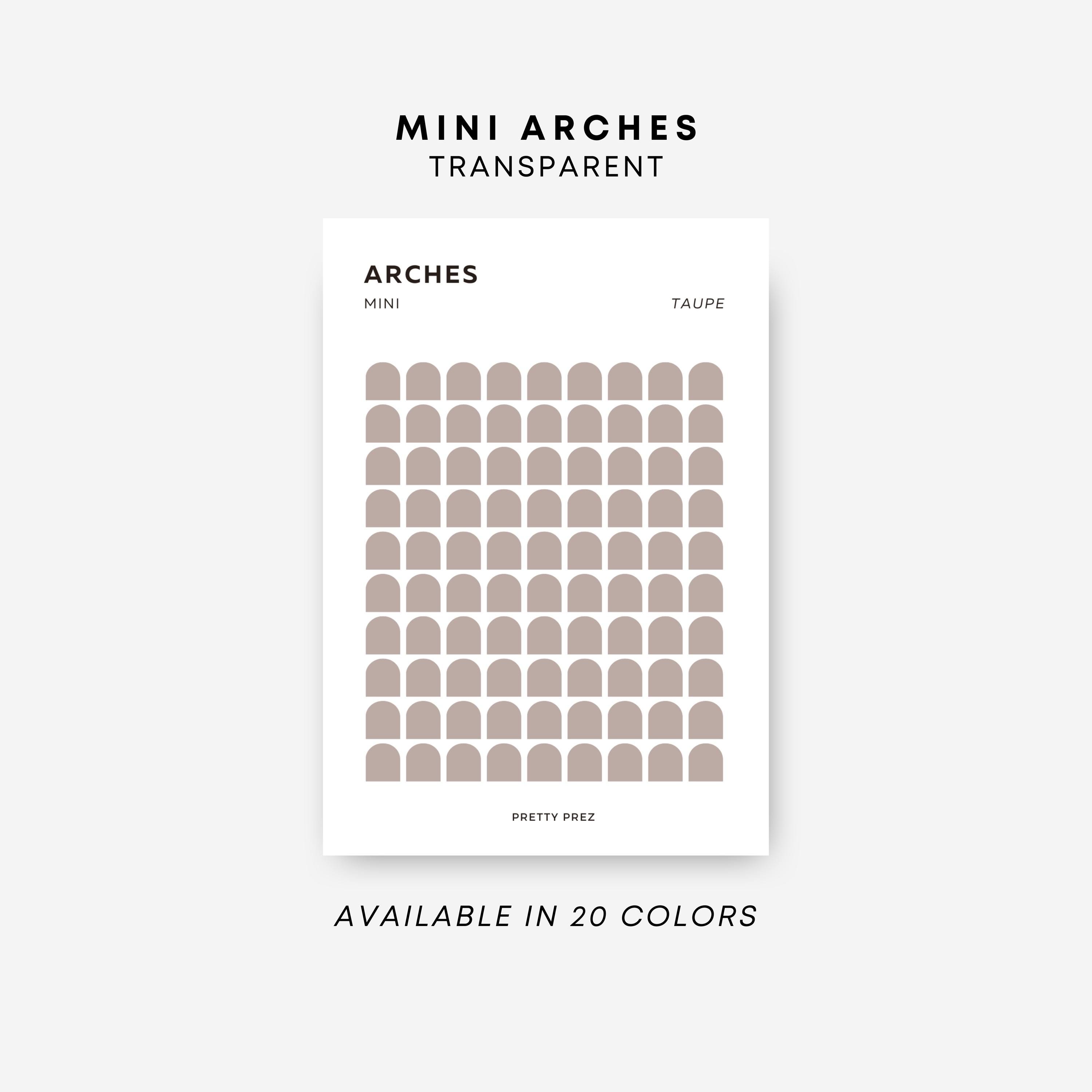 MINI Arch Stickers | Transparent | Minimal Sticker Sheets | Functional ...