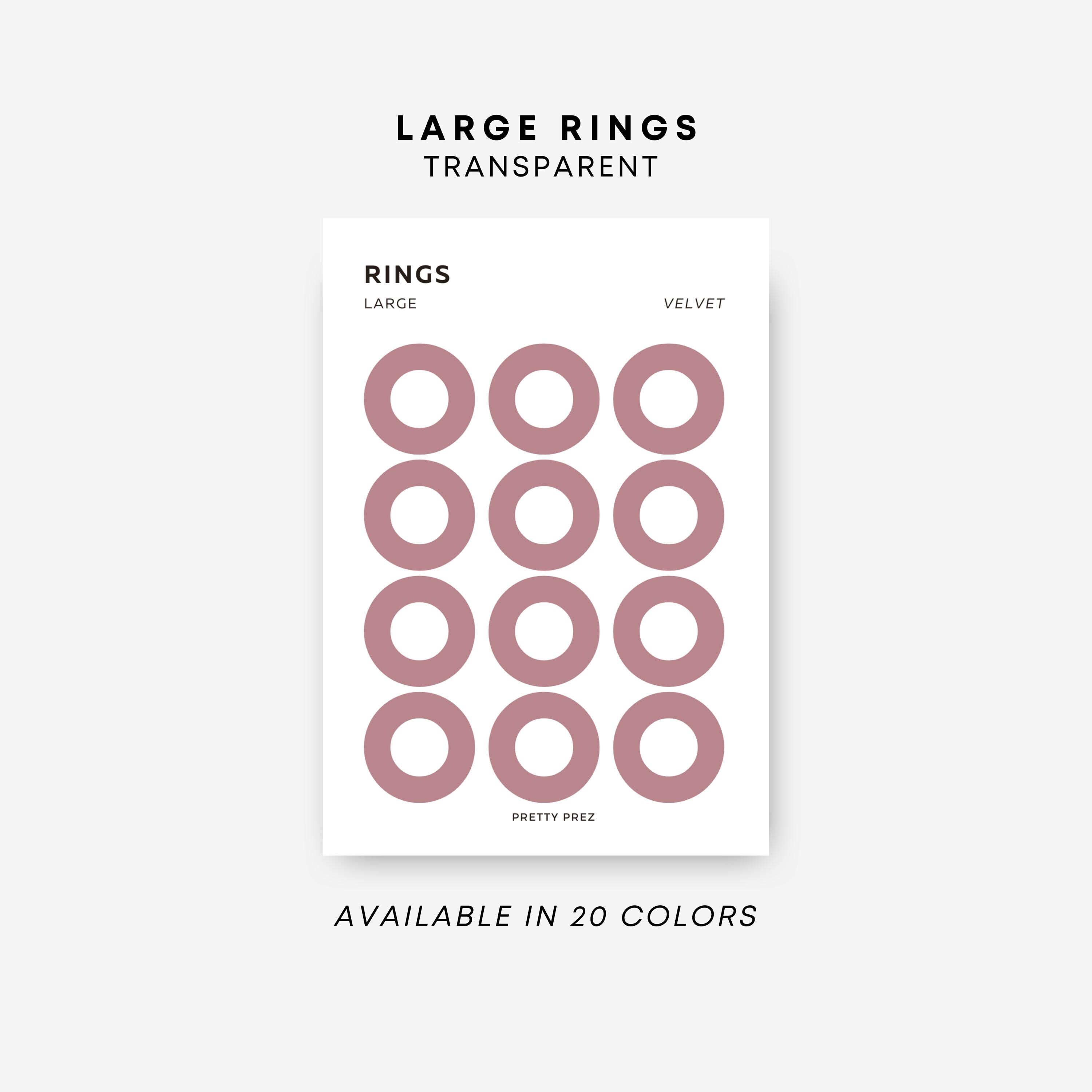 LARGE Ring Stickers | Transparent | Minimal Sticker Sheets | Functional Planner Stickers | Minimal Planner Stickers