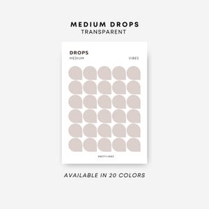 MEDIUM Drop Stickers | Transparent | Minimal Sticker Sheets | Functional Planner Stickers | Minimal Planner Stickers
