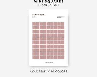 MINI Square Stickers | Transparent | Minimal Sticker Sheets | Functional Planner Stickers | Minimal Planner Stickers