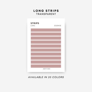 LONG Strip Stickers | Transparent | Minimal Sticker Sheets | Functional Planner Stickers | Minimal Planner Stickers