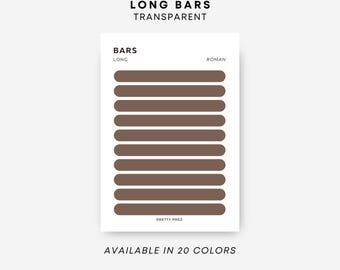LONG Bar Stickers | Transparent | Minimal Sticker Sheets | Functional Planner Stickers | Minimal Planner Stickers