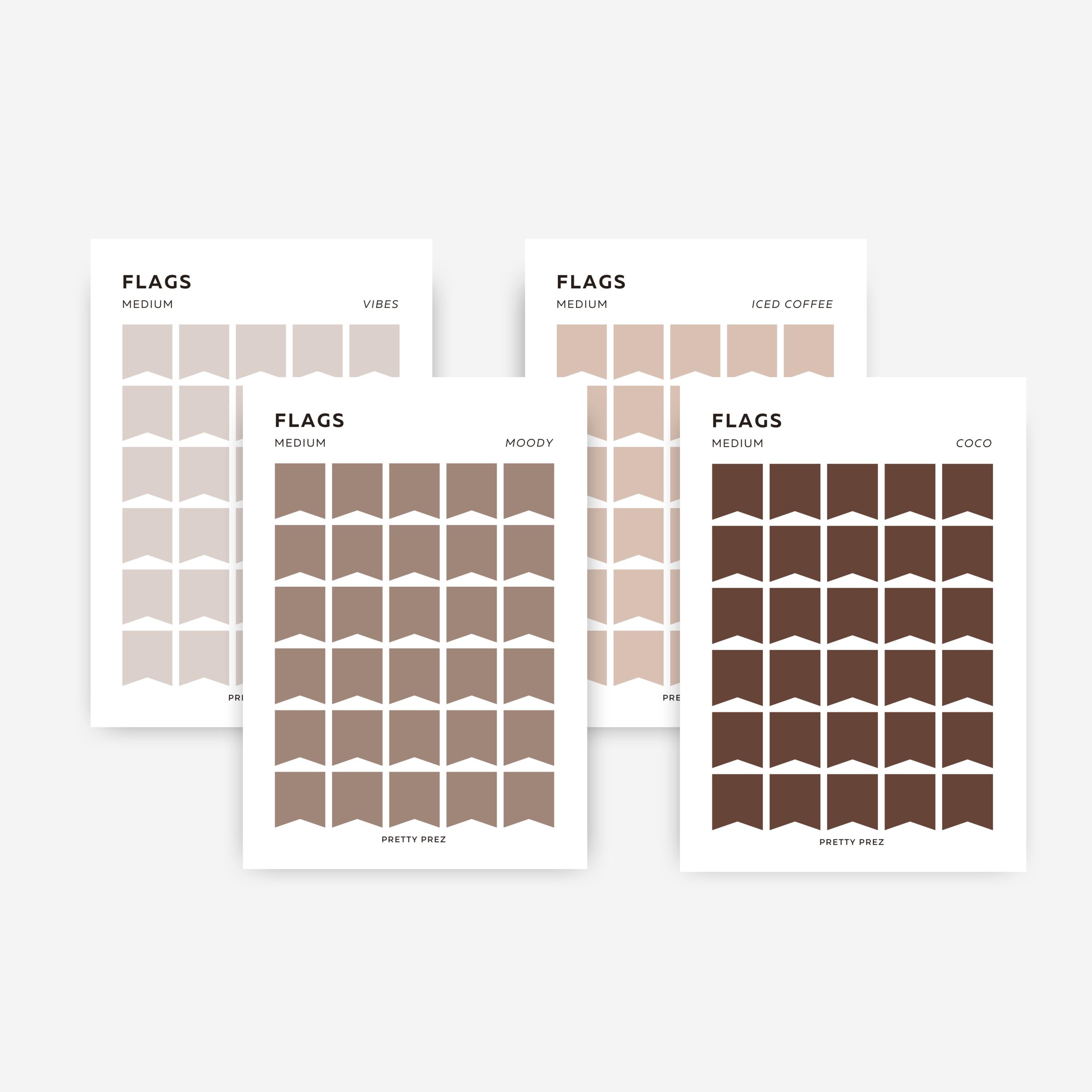 MEDIUM Flag Stickers | Transparent | Minimal Sticker Sheets ...
