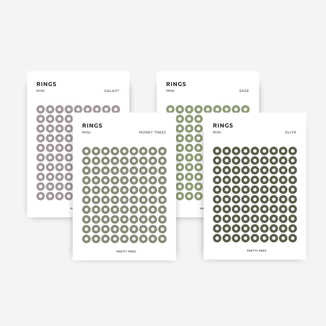 MINI Ring Stickers | Transparent | Minimal Sticker Sheets | Functional ...