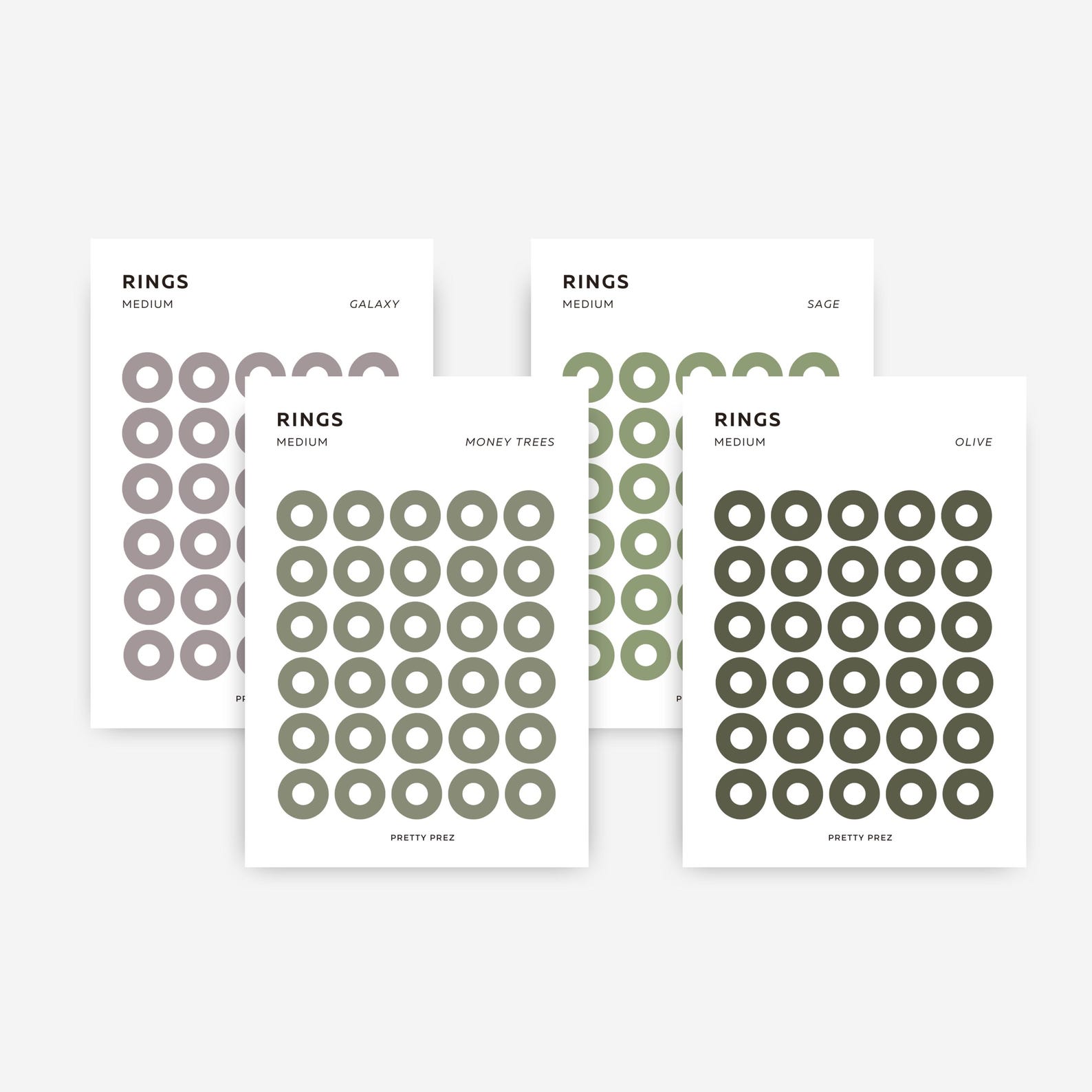 MEDIUM Ring Stickers | Transparent | Minimal Sticker Sheets ...