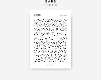 SPOTTED Bar Stickers | Transparent | Minimal Sticker Sheets | Functional Planner Stickers | Minimal Planner Stickers