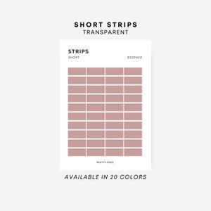 SHORT Strip Stickers | Transparent | Minimal Sticker Sheets | Functional Planner Stickers | Minimal Planner Stickers