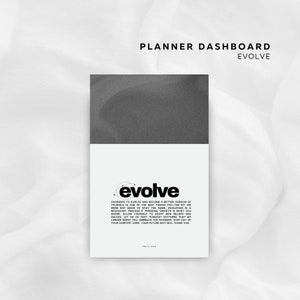 Evolve Printable Planner Dashboard | Minimal Planner Dashboard | Dashboard Printable | Digital Download